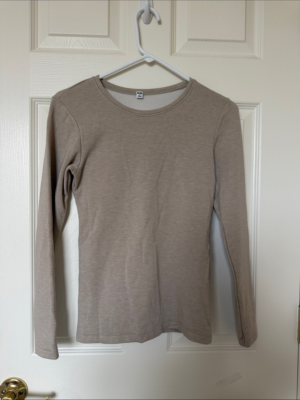 Uniqlo Long-Sleeve Crewneck Top - Taupe
